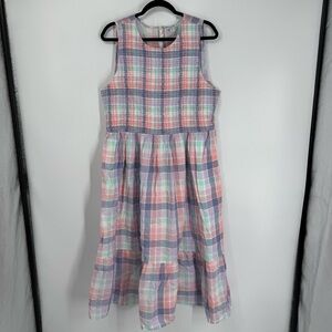 J.Crew Printed smocked midi dress